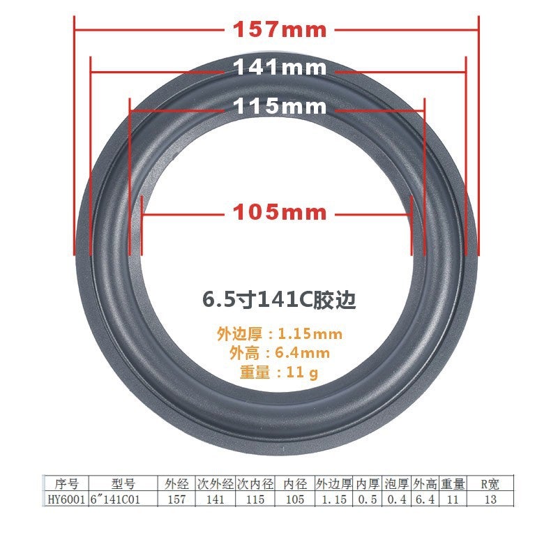 Speaker Rubber Edge Audio Speaker Folding Ring Speaker Speaker Rubber Edge Ring Repair Accessories 3Inch-18Inch - Image 1